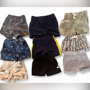 9 pair baby boy Shorts Set - Black, Blue, Green, Gray, Tan